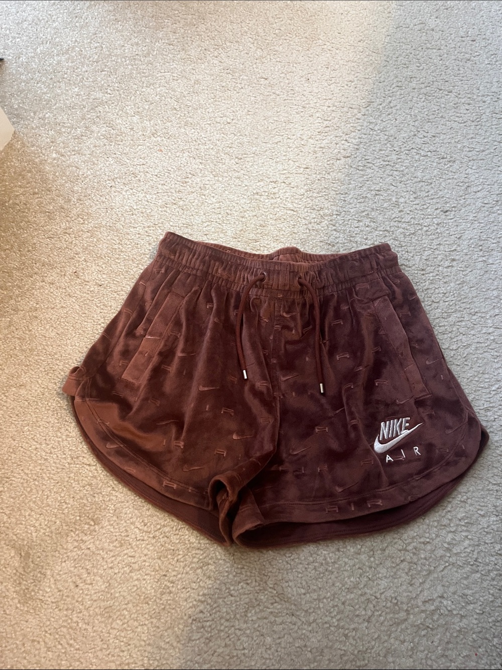 Nike Women's Brown Velour Athletic Shorts size Xs